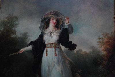 Jonge vrouw in een landschap door Jean Frederic Schall